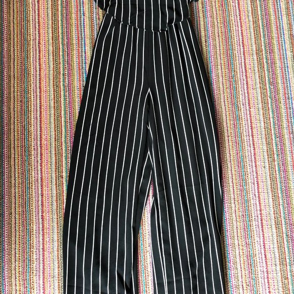 Black and White Striped Jumpsuit - Picture 2 of 4